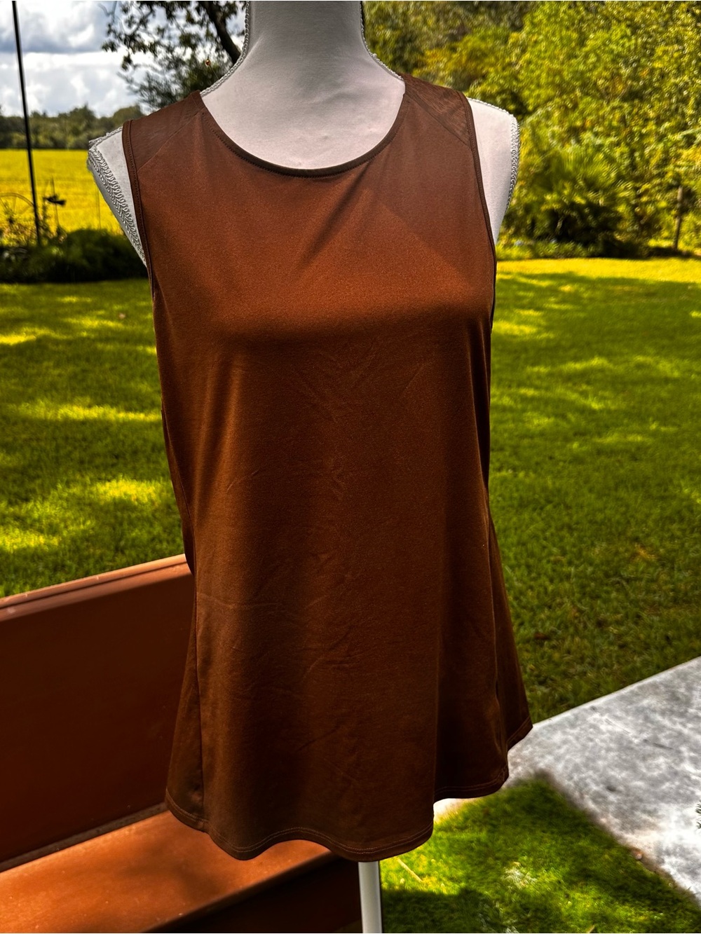 Women's Brown Sleeveless Tank Top